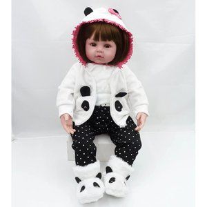 19inch 48cm Cute Real Life Reborn Baby Doll,Lovely Panda Girl Dolls